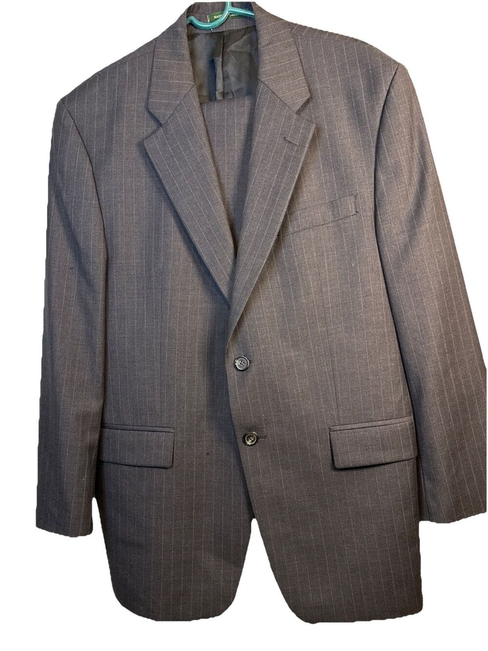 Lauren Ralph Lauren Dk Gray Pin Stripe Full Suit 42R 100% Pure New Wool $1500